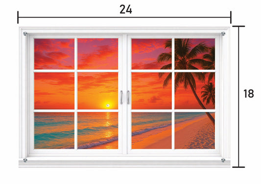Sea Sunset - Panel Window