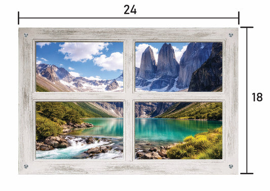 Towers of Paine- Four Panel Window