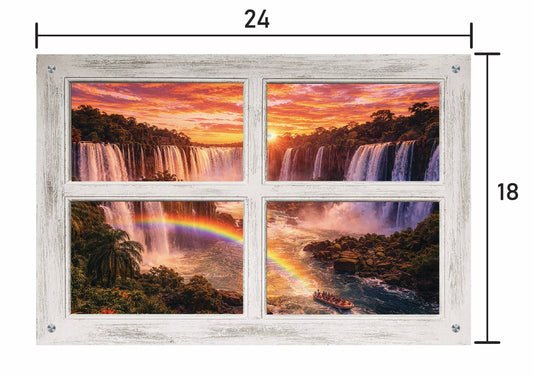 Iguazu Falls Sunset- Four Panel Window