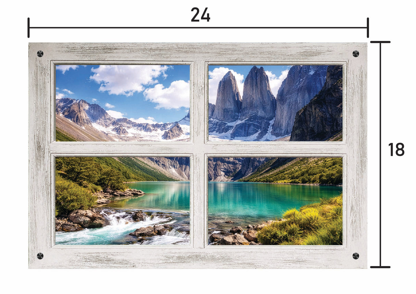 Towers of Paine- Four Panel Window