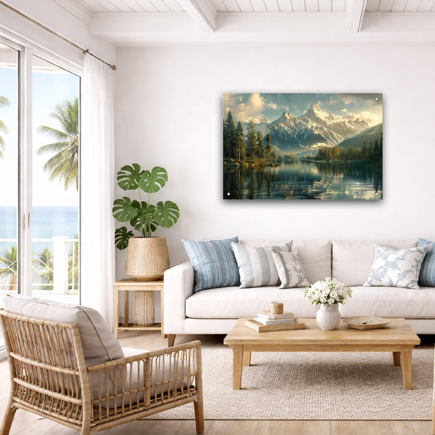 Mountains Over Looking Forest & Lake