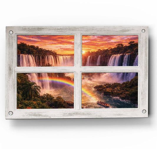 Iguazu Falls Sunset- Four Panel Window