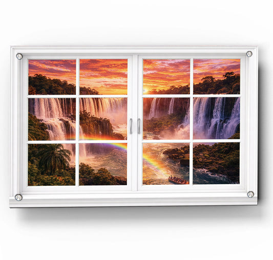 Iguazu Falls Sunset- Panel Window