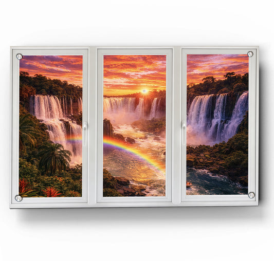 Iguazu Falls Sunset - Three Panel
