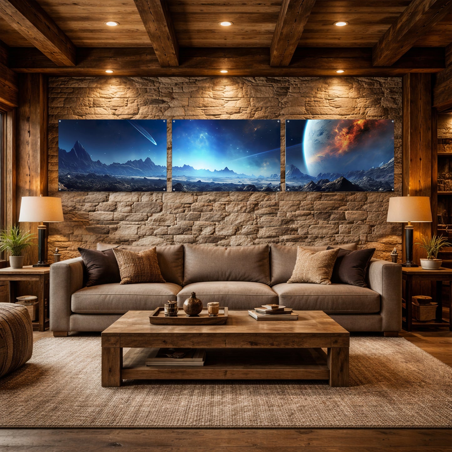 Planet System in Space 2 Tile Horizontal