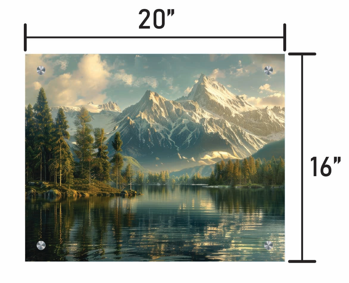 Mountains Over Looking Forest & Lake