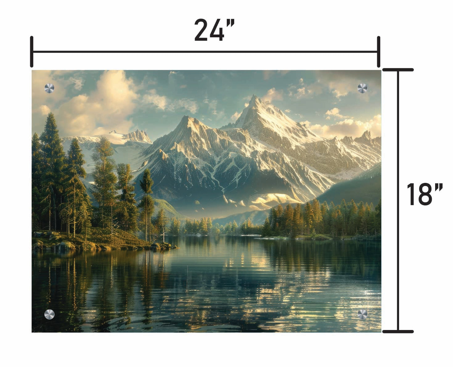 Mountains Over Looking Forest & Lake