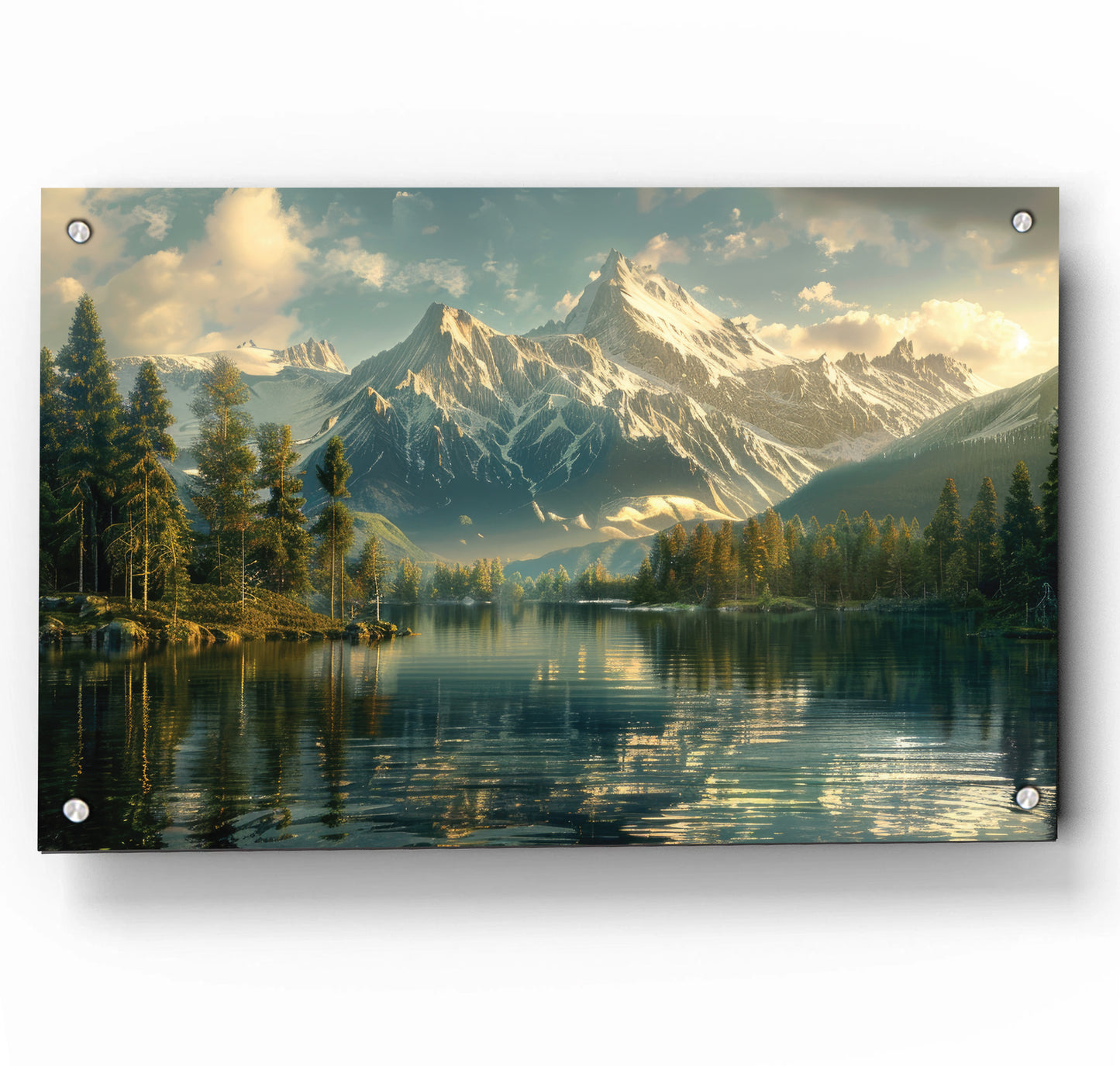 Mountains Over Looking Forest & Lake