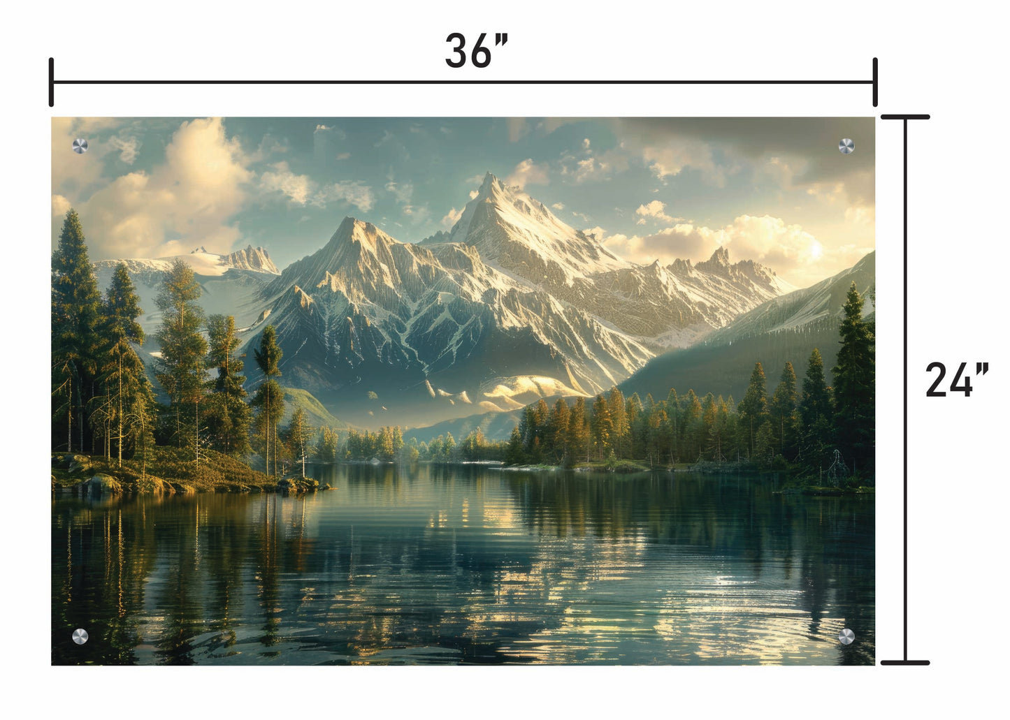 Mountains Over Looking Forest & Lake