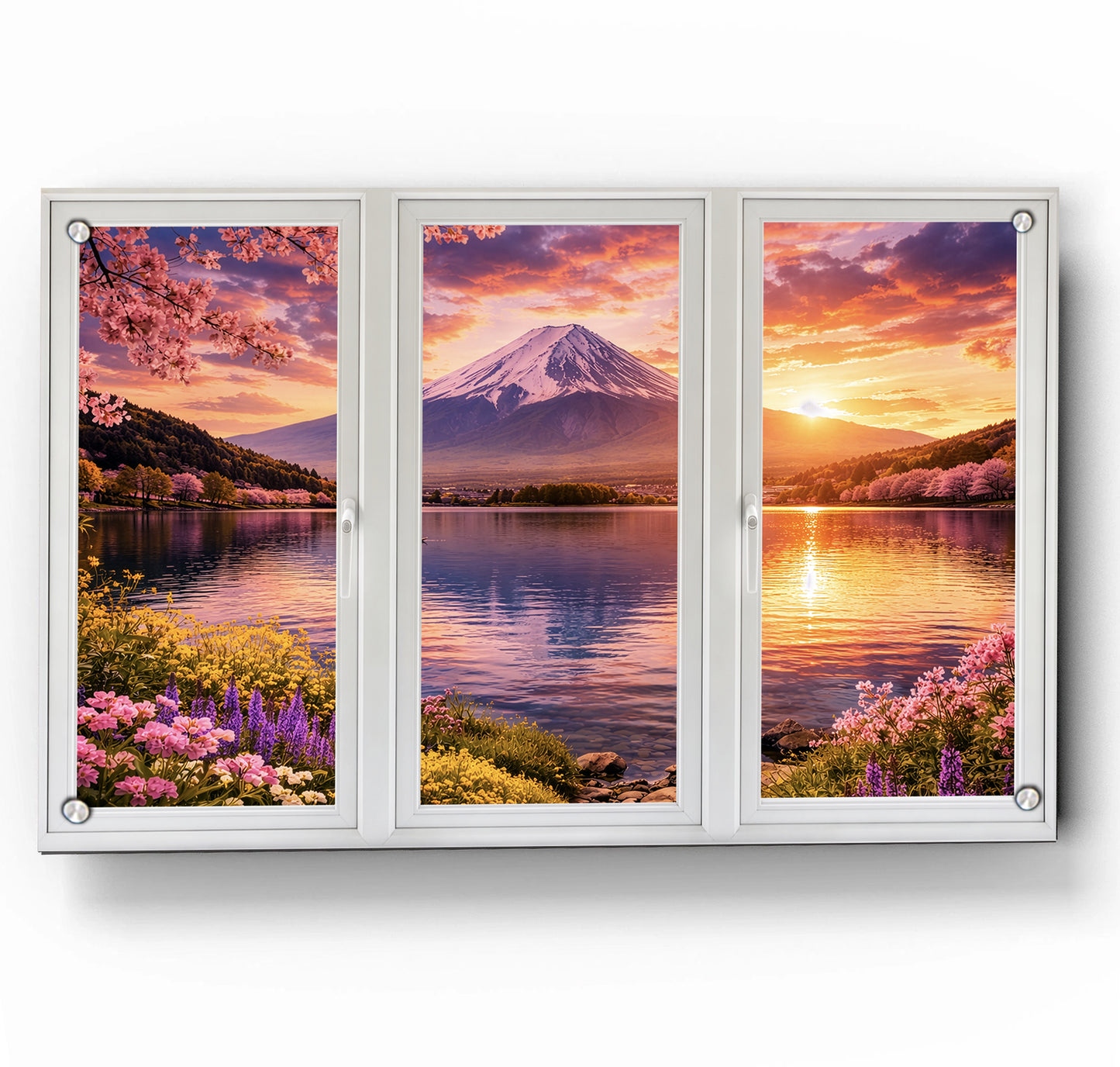 Pink Mont Fuji - Three Panel