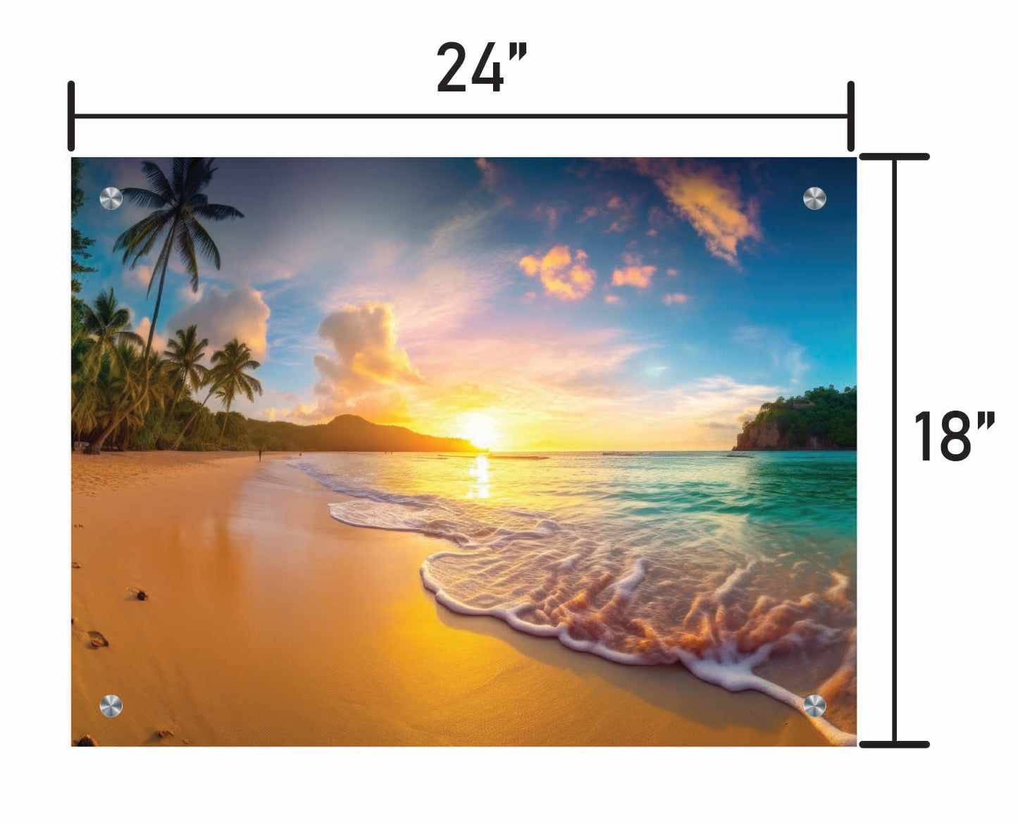 Tropical Sunset with Gentle Waves