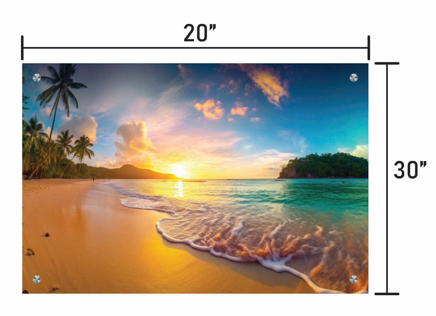 Tropical Sunset with Gentle Waves