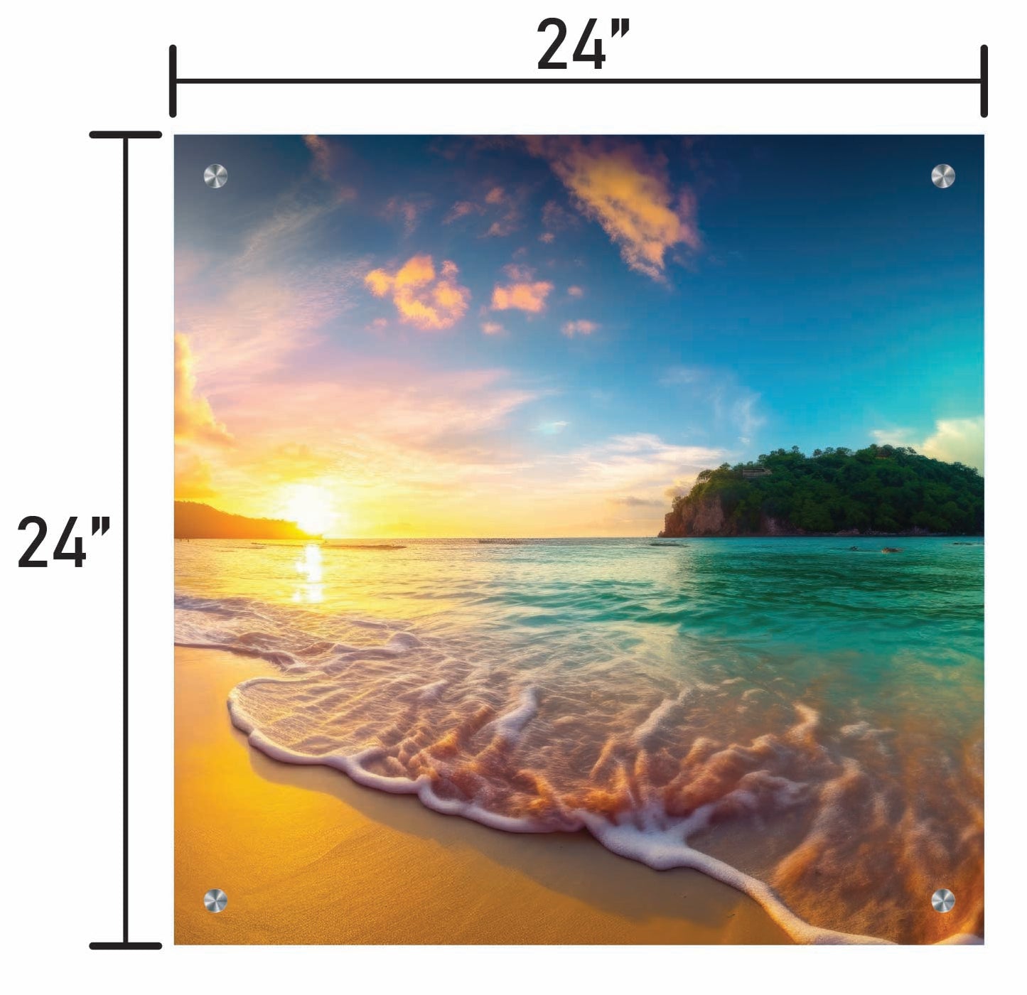 Tropical Sunset with Gentle Waves