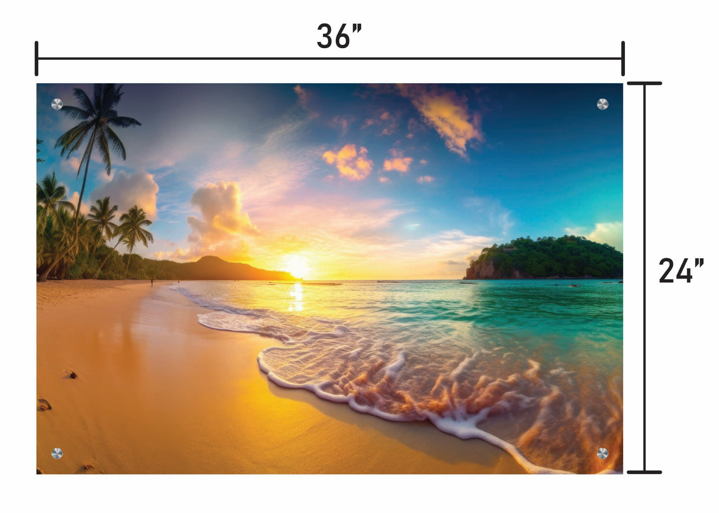 Tropical Sunset with Gentle Waves