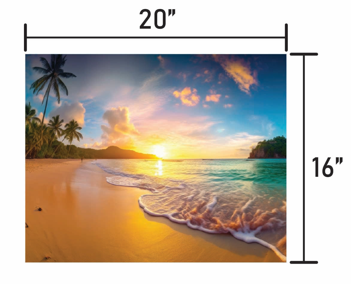 Tropical Sunset with Gentle Waves