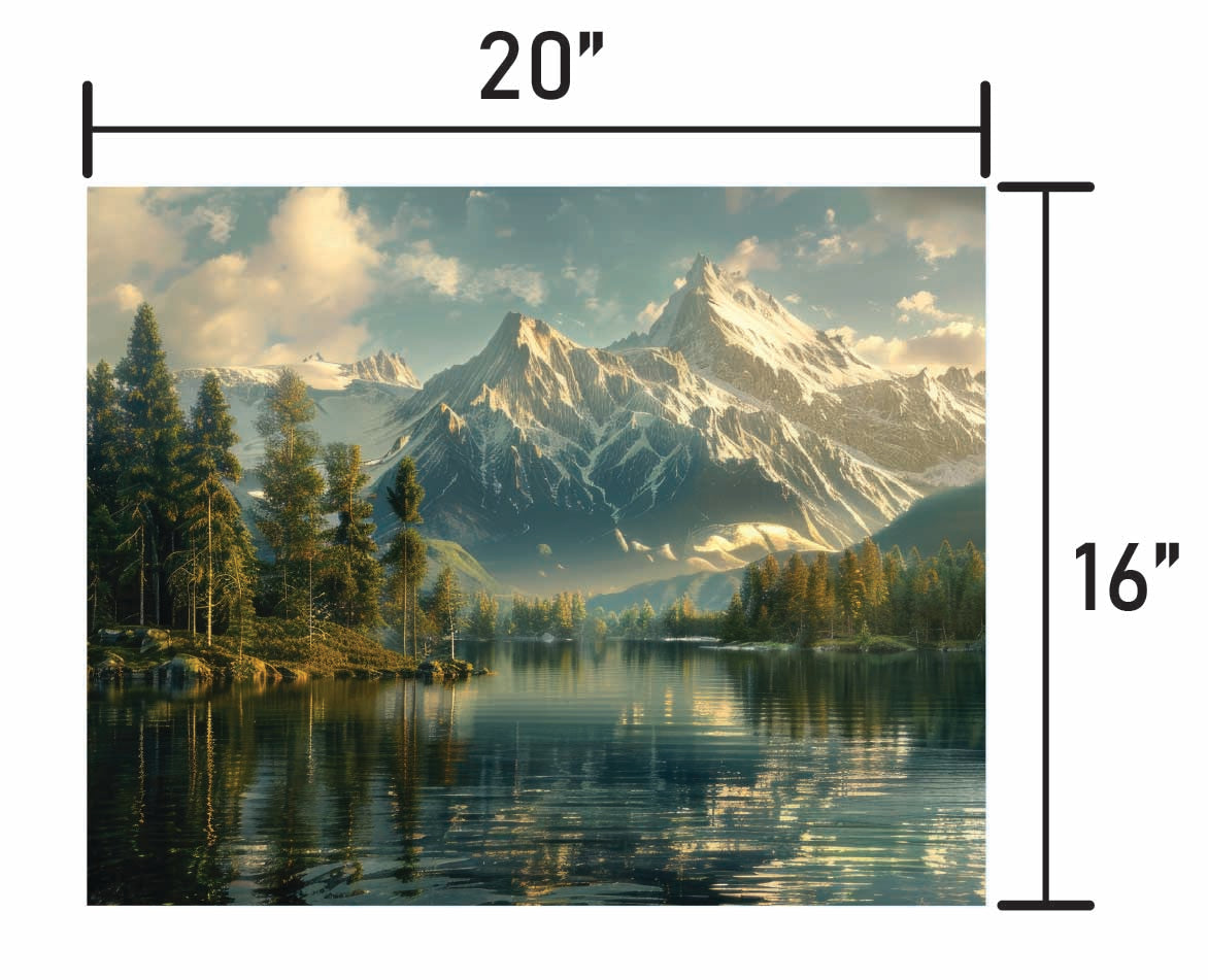 Mountains Over Looking Forest & Lake