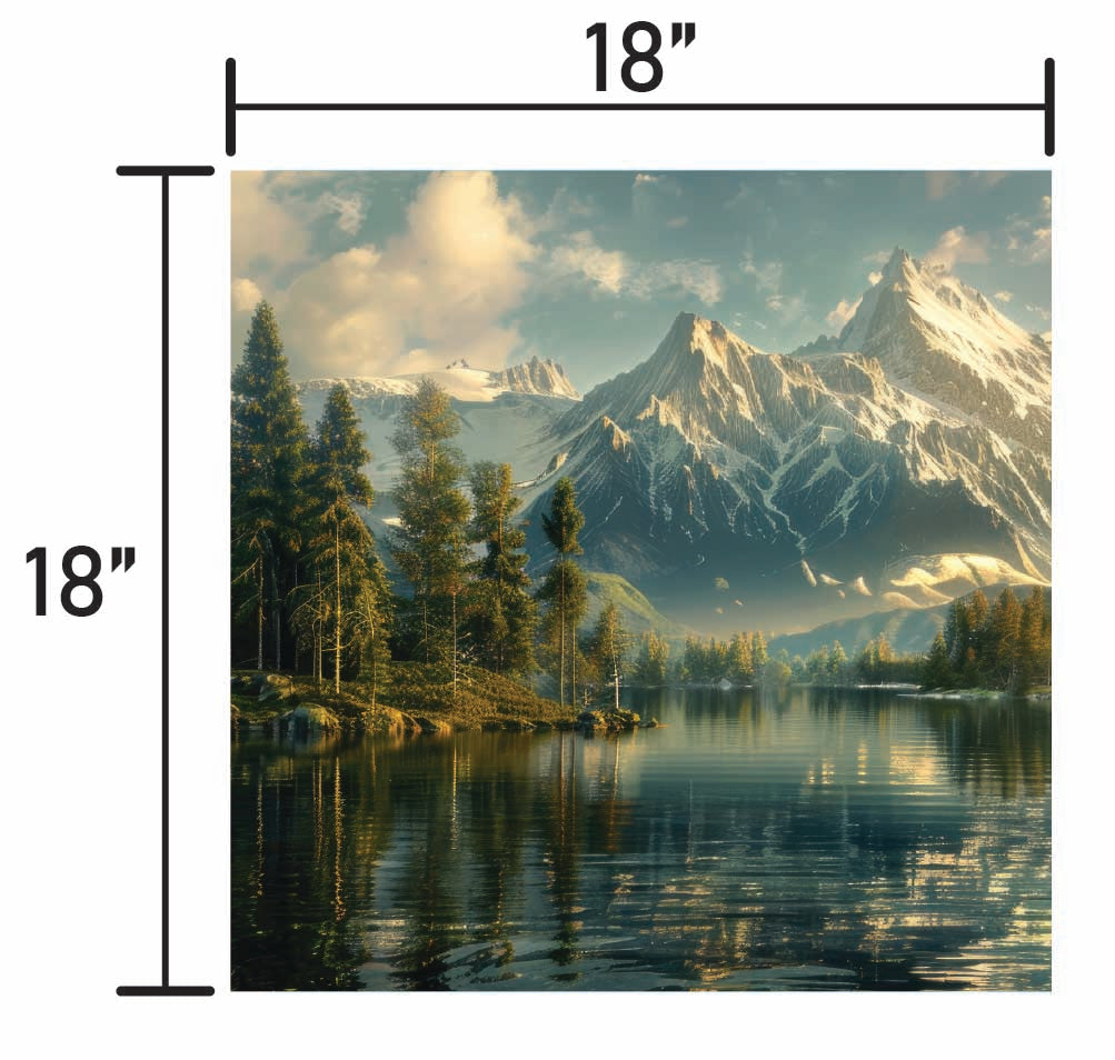 Mountains Over Looking Forest & Lake