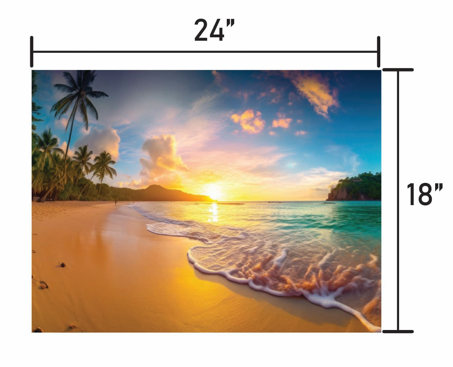 Tropical Sunset with Gentle Waves