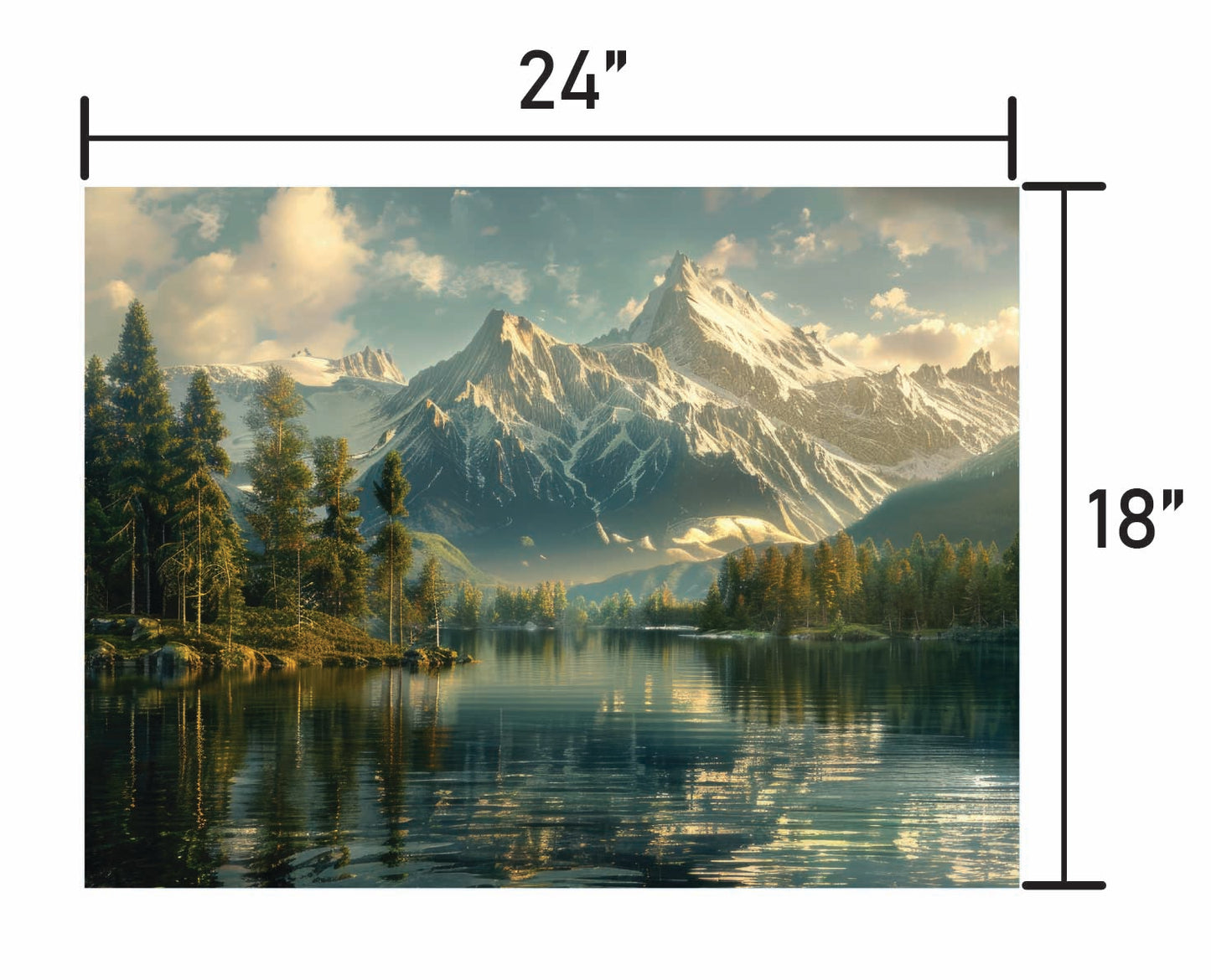 Mountains Over Looking Forest & Lake