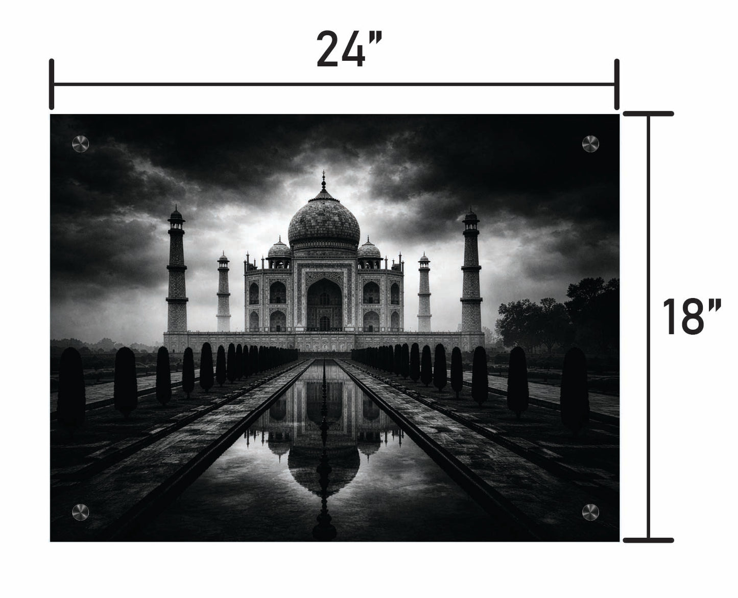B&W Tah Mahal
