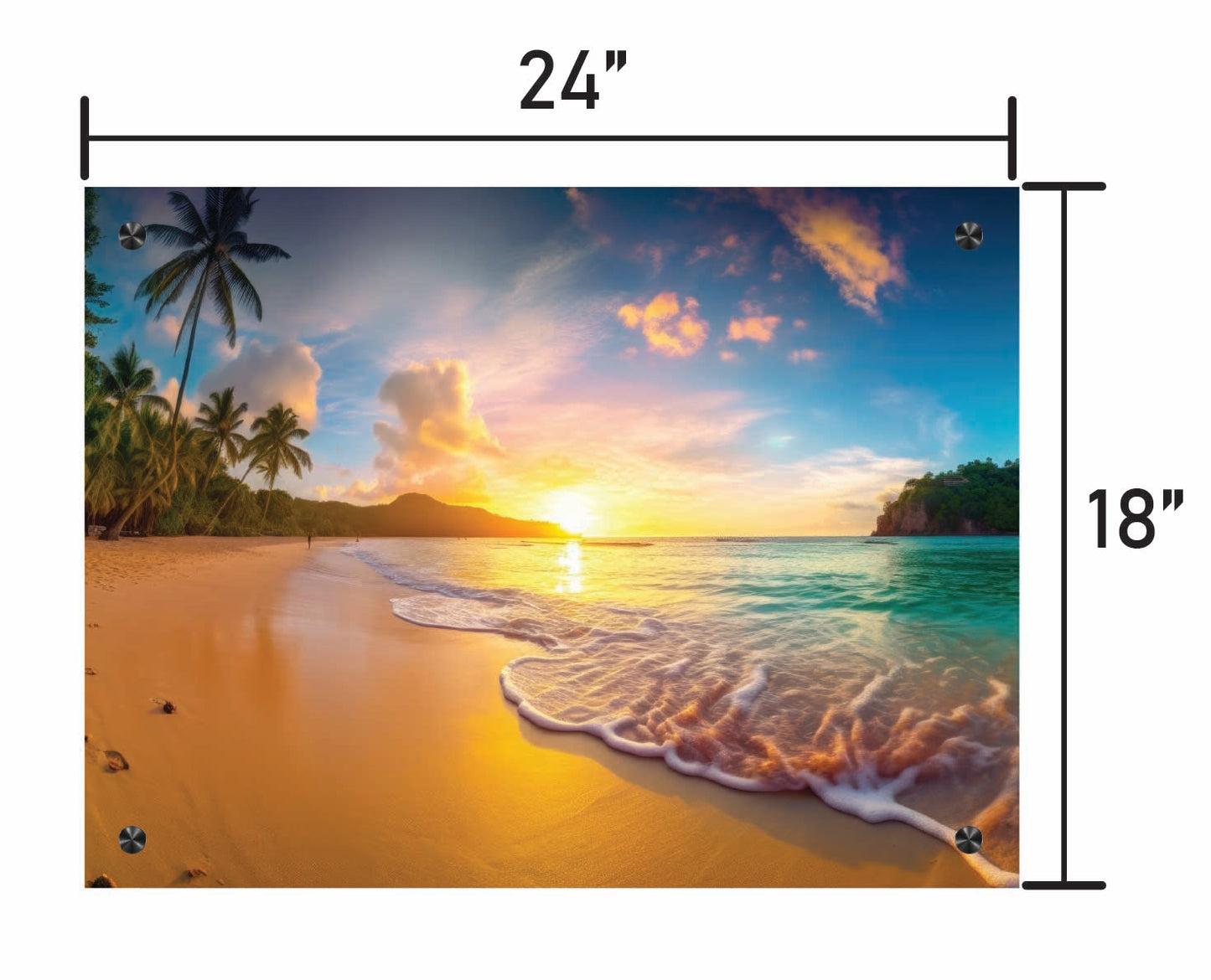 Tropical Sunset with Gentle Waves