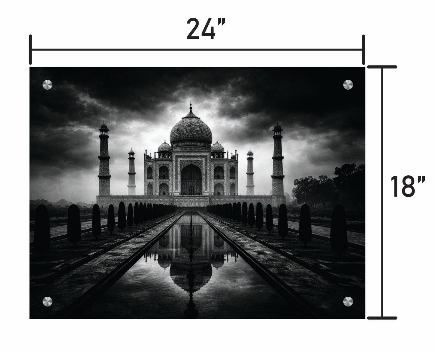 B&W Tah Mahal