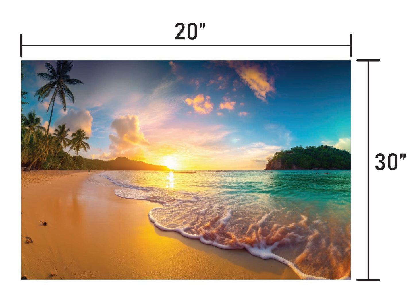 Tropical Sunset with Gentle Waves