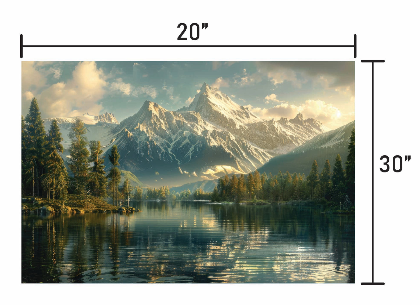 Mountains Over Looking Forest & Lake