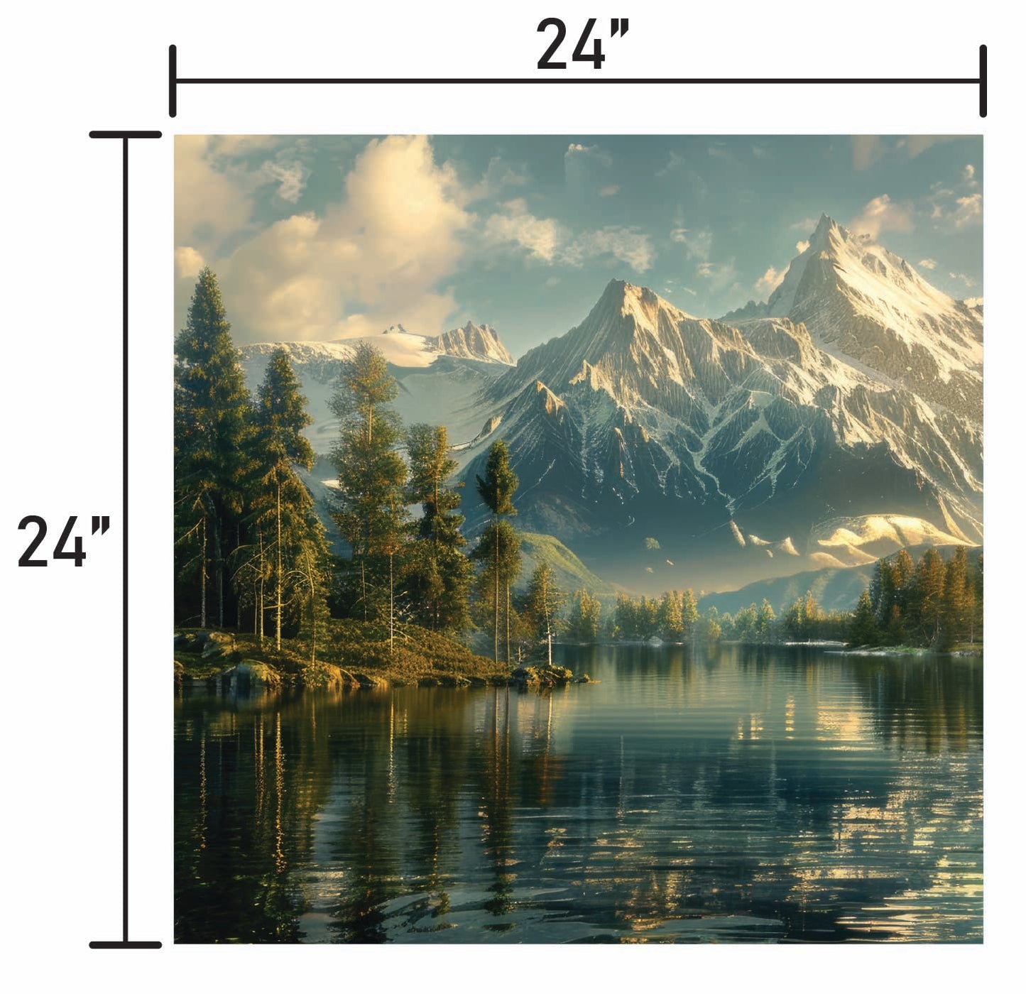 Mountains Over Looking Forest & Lake