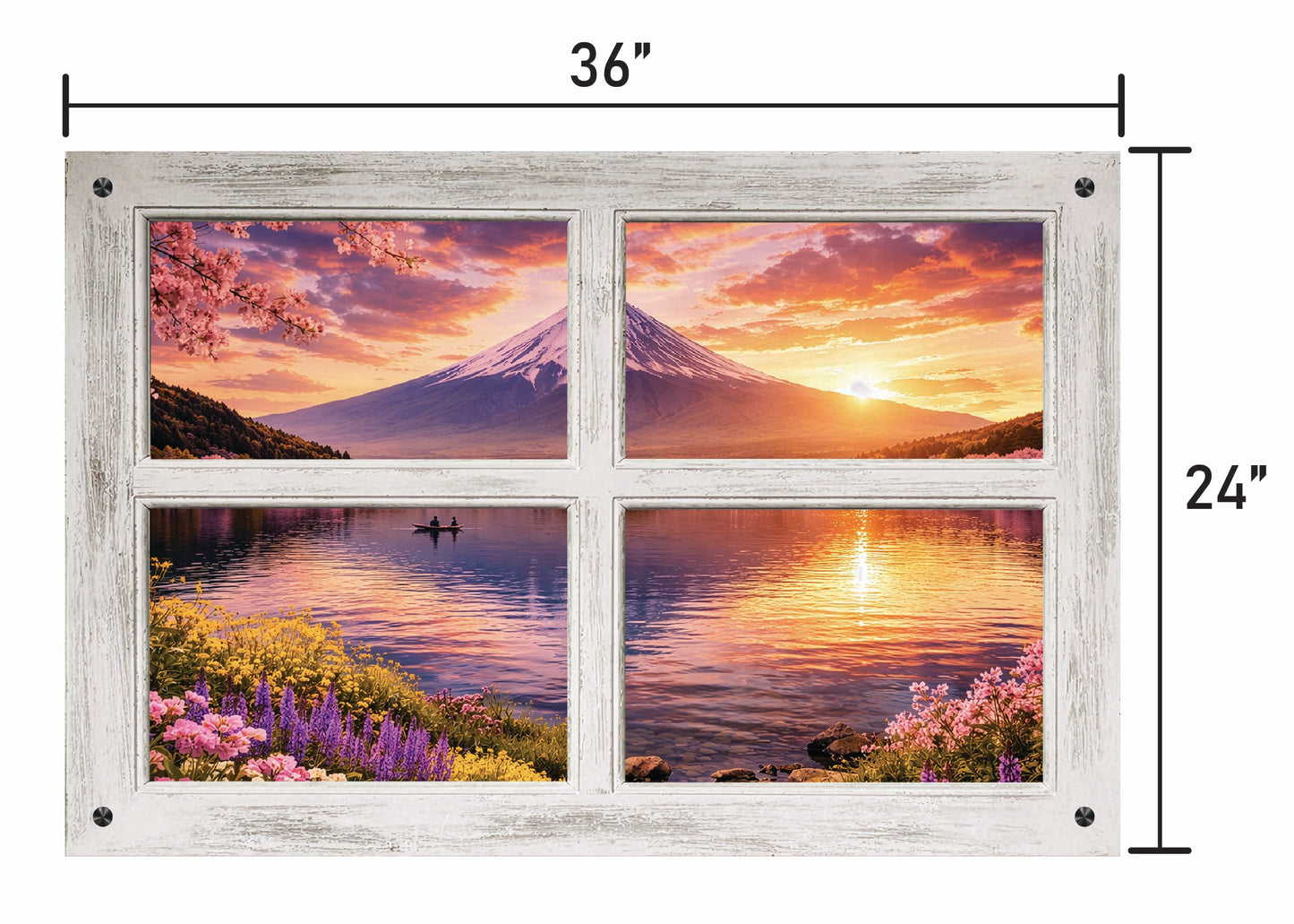 Pink Mont Fuji Firefly- Four Panel Window