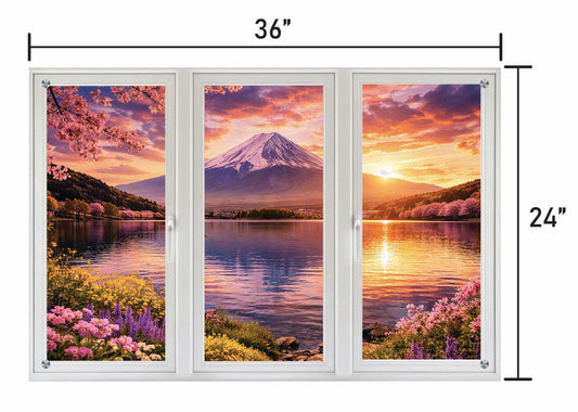 Pink Mont Fuji - Three Panel