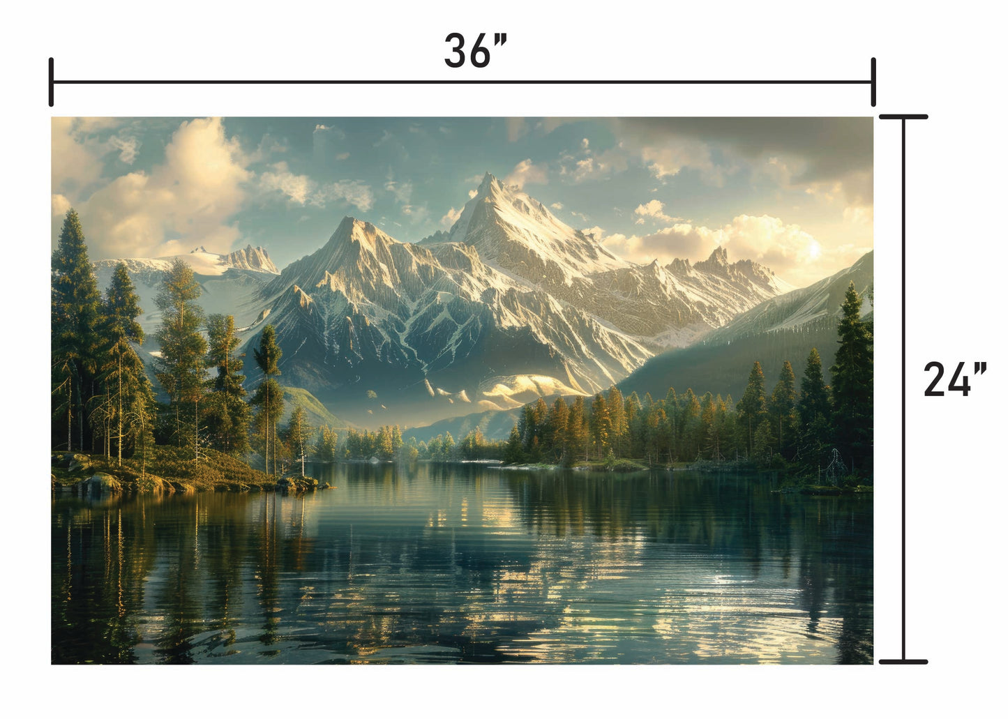 Mountains Over Looking Forest & Lake