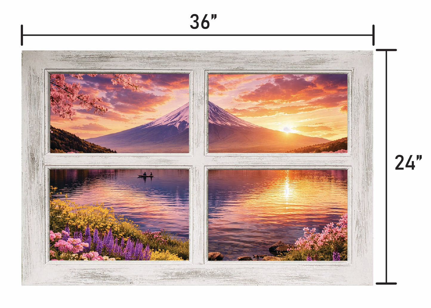 Pink Mont Fuji Firefly- Four Panel Window