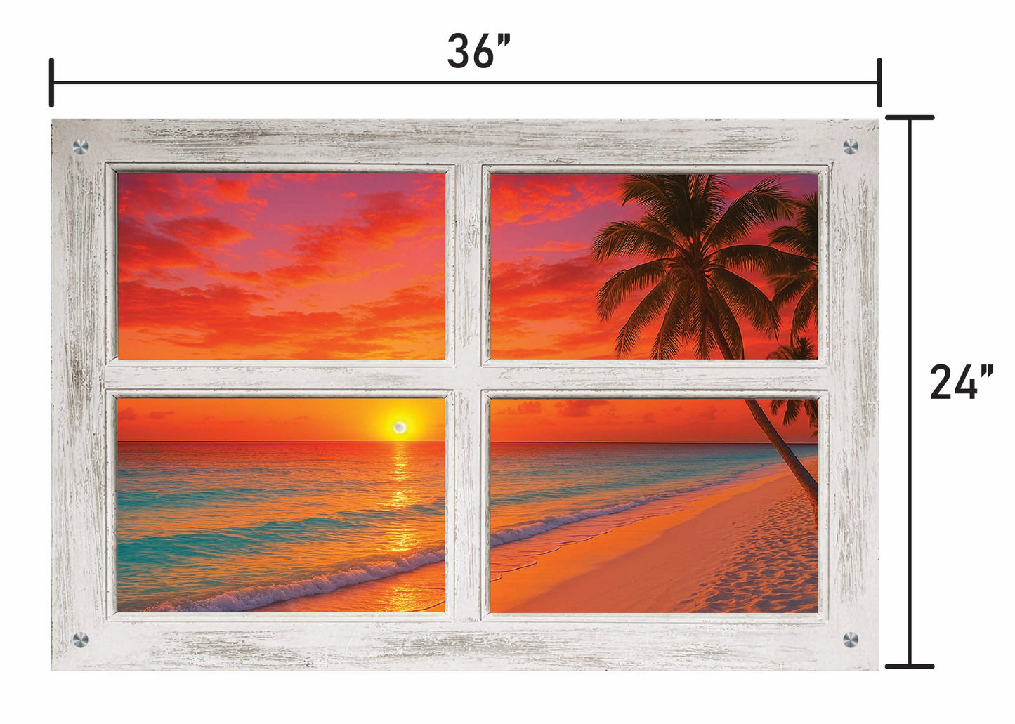 Sea Sunset - Four Panel Window