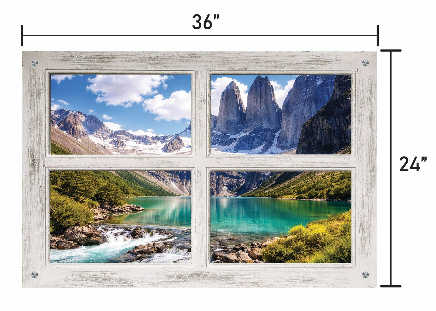 Towers of Paine- Four Panel Window