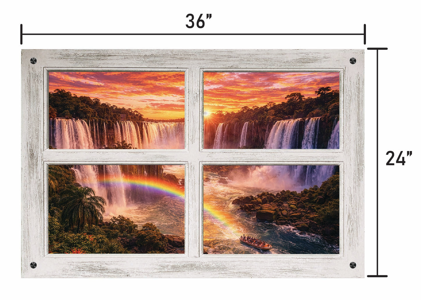 Iguazu Falls Sunset- Four Panel Window
