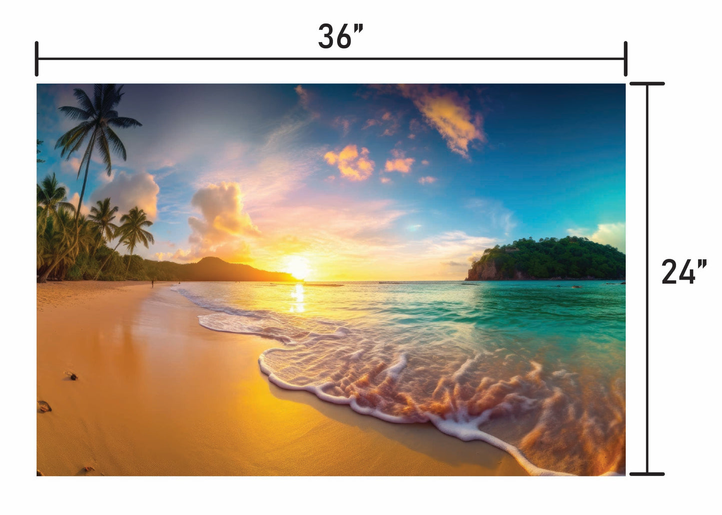 Tropical Sunset with Gentle Waves